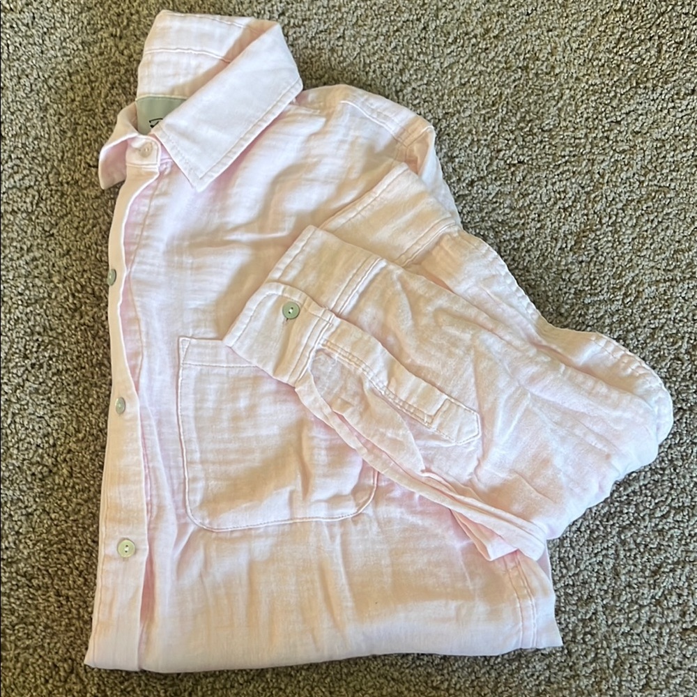 NEW Rails Ellis Cotton Gauze Light Pink Button Down Shirt